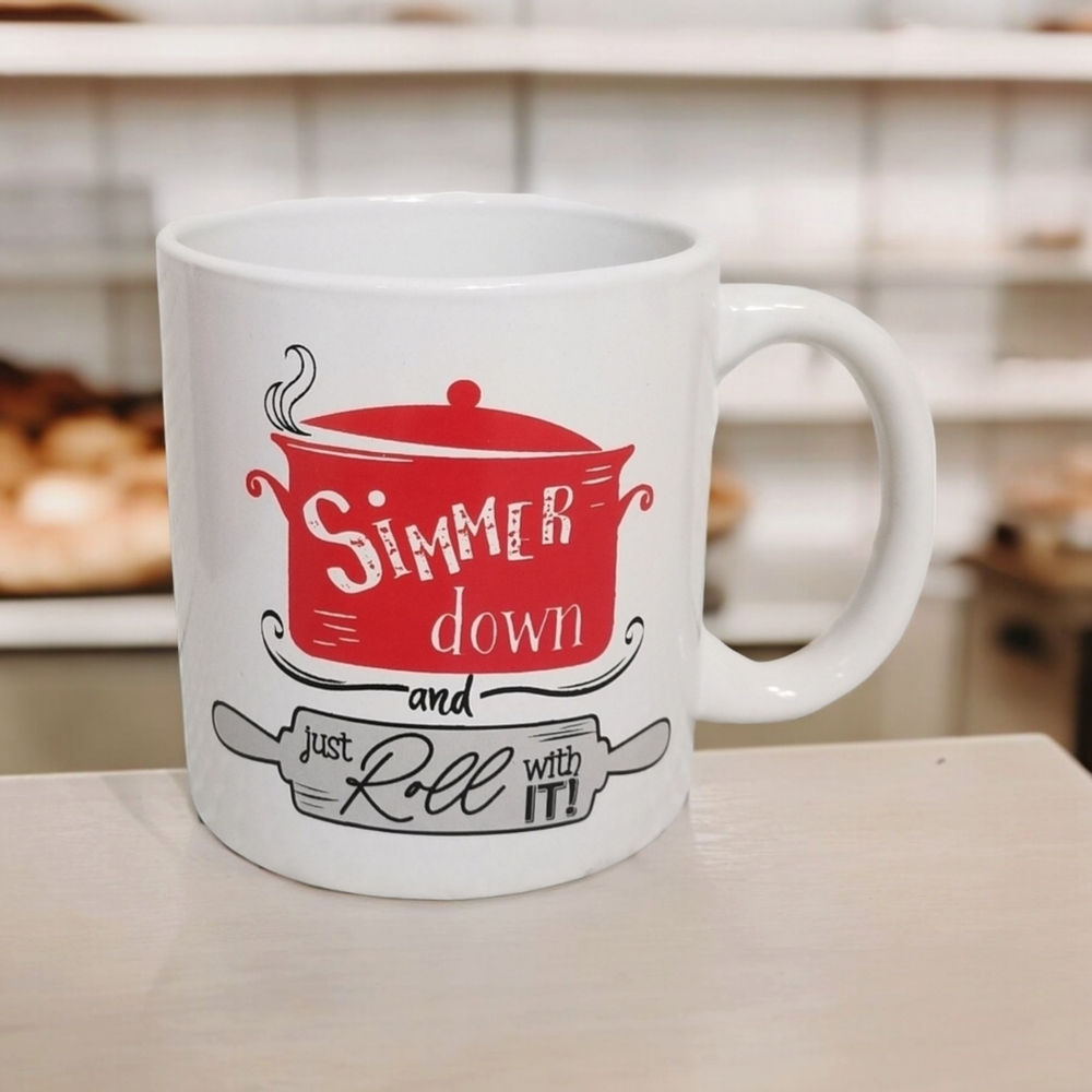 NEW NWT Simmer Down Pot Roll with It Cooking Hot Coffee Cup Mug